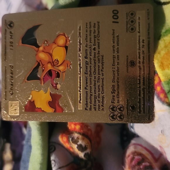 charizard gold foil pokmon card 4 102 Charizard - Gold Metal